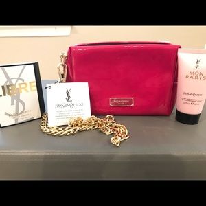 YVES SAINT LAURENT BEAUTY BAG INCLUDES 2 SAMPLE GIFTS. YSL